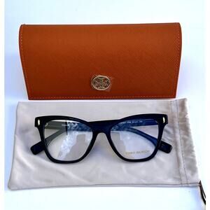 TORY BURCH Women's TY2142U Acetate Glossy Black Eye Cat Frames 51 17 145 NEW